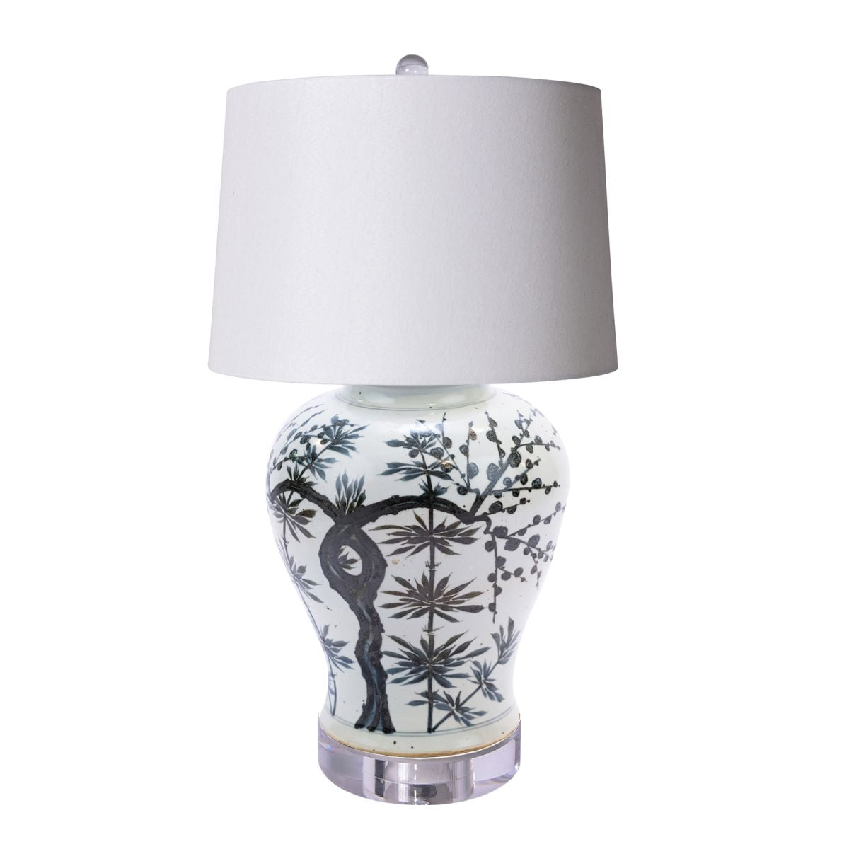 Legend of Asia Lighting Legend of Asia Indigo Yuan Dynasty Bamboo Flaring Rim Jar Table Lamp