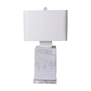 Legend of Asia Lighting Legend of Asia Ink Painting Playful Kids Sq Tea Jar  Lamp With 16x11 Shade