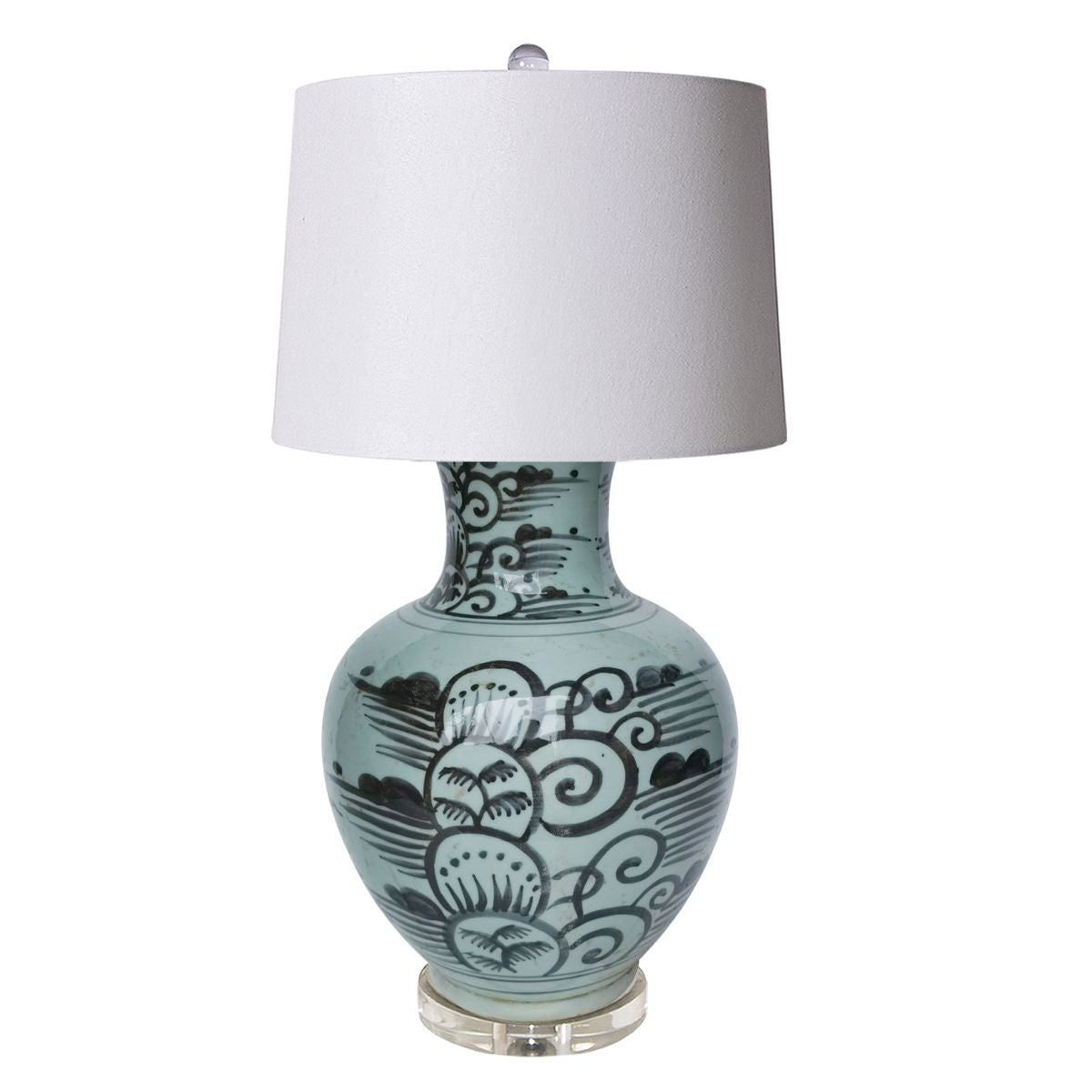 Legend of Asia Lighting Legend of Asia Lamp Black Wildflower Vase Acrylic Base