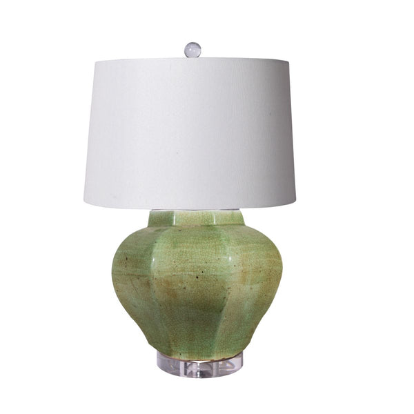 Legend of Asia Lighting Legend of Asia Lamp Celadon Crackle Octagonal Jar