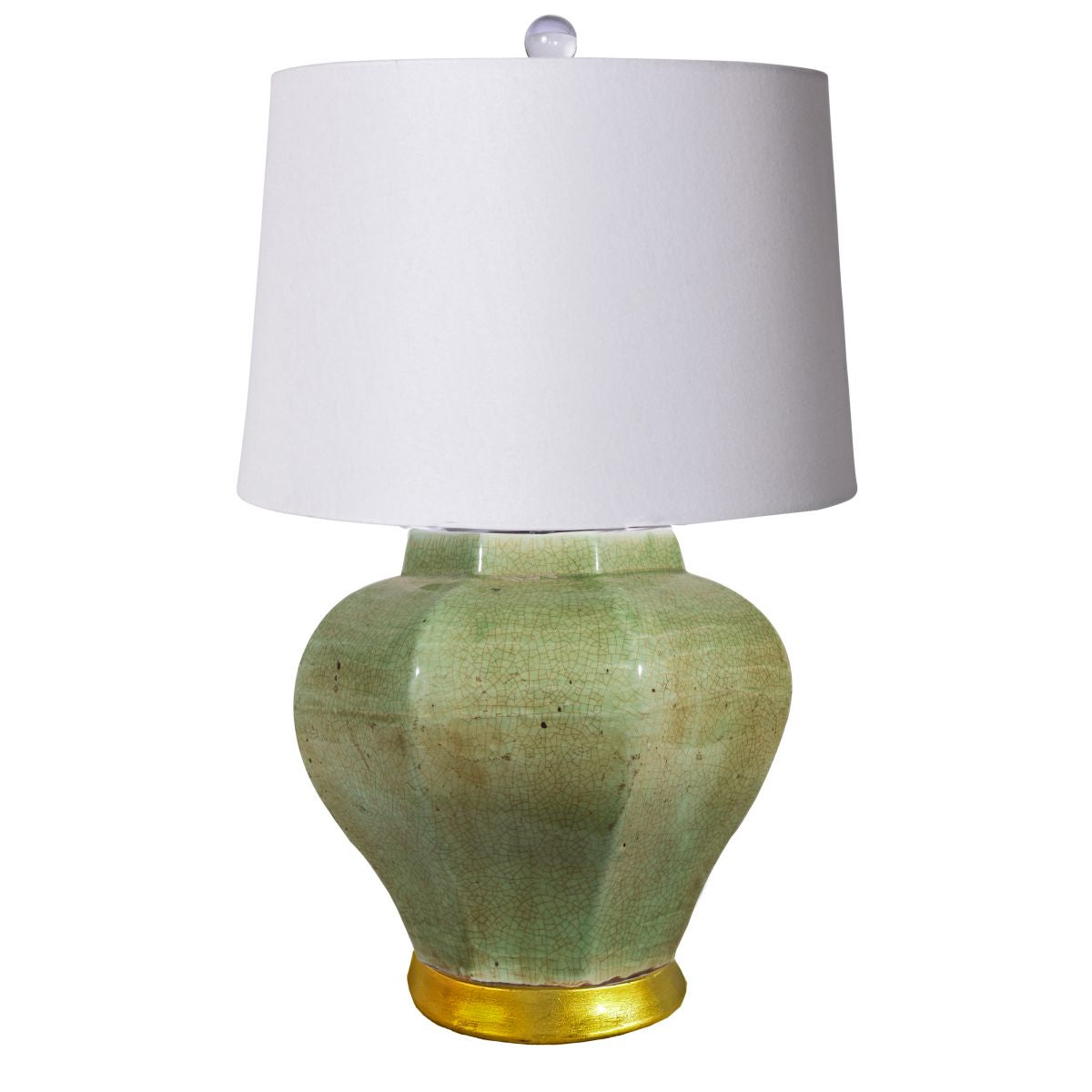 Legend of Asia Lighting Legend of Asia Lamp Celadon Crackle Octagonal Jar Gold Base