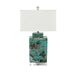 Legend of Asia Lighting Legend of Asia Lamp Green Square Tea Jar Landscape