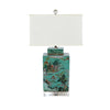 Legend of Asia Lighting Legend of Asia Lamp Green Square Tea Jar Landscape