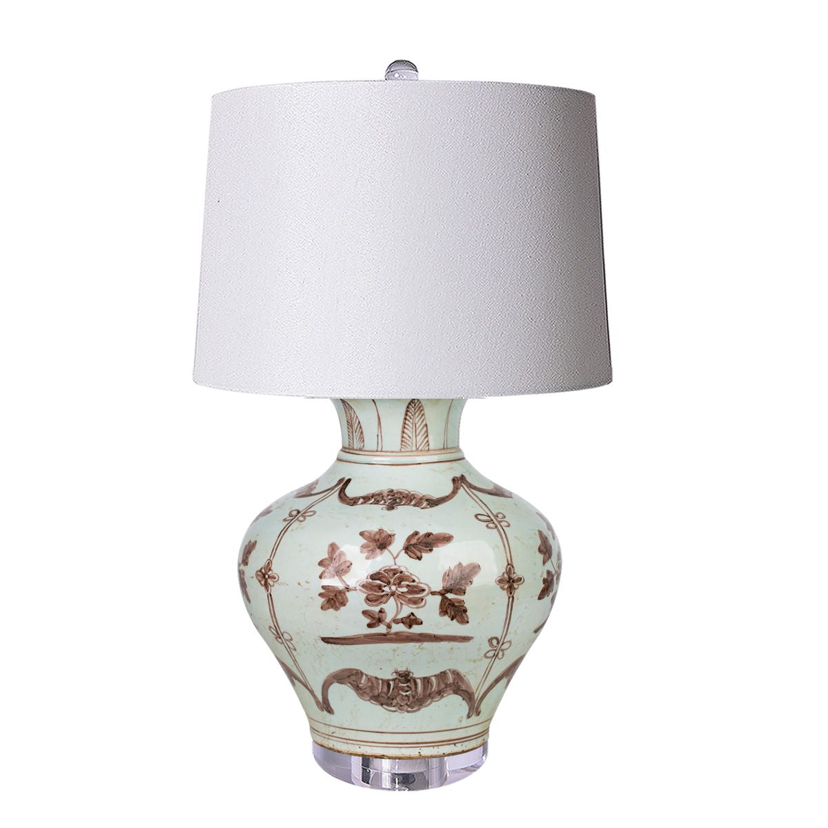 Legend of Asia Lighting Legend of Asia Lamp Of Moka Peony Fu Vase