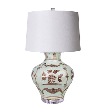 Legend of Asia Lighting Legend of Asia Lamp Of Moka Peony Fu Vase