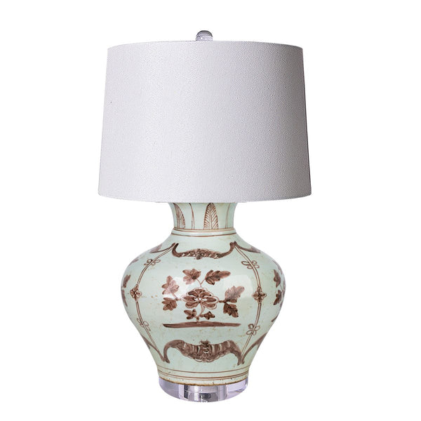 Legend of Asia Lighting Legend of Asia Lamp Of Moka Peony Fu Vase