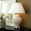 Legend of Asia Lighting Legend of Asia Lamp Of White Lattice Ginger Jar With Acrylic Base - Medium