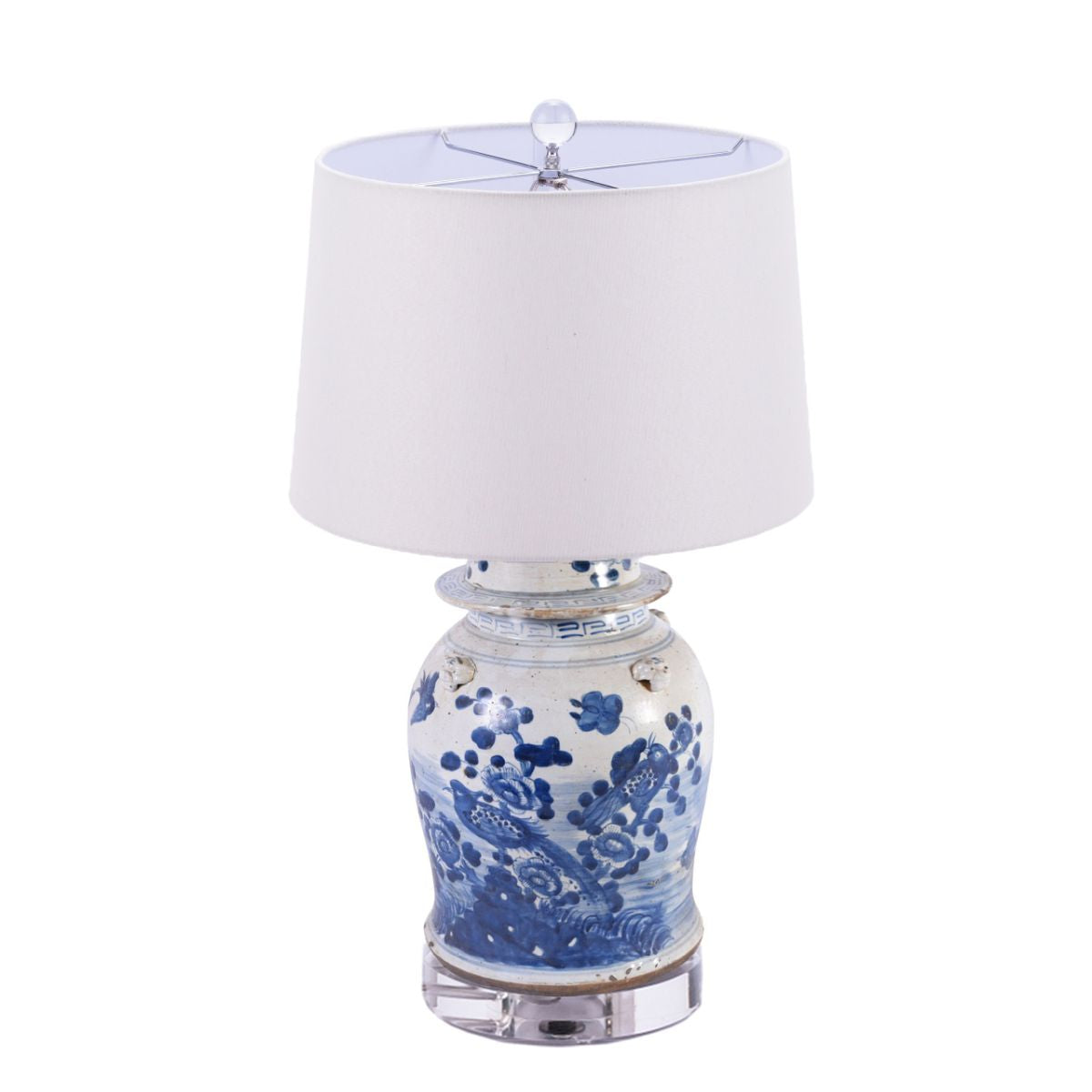 Legend of Asia Lighting Legend of Asia Lamp Vintage Flower Bird Jar Acrylic Base