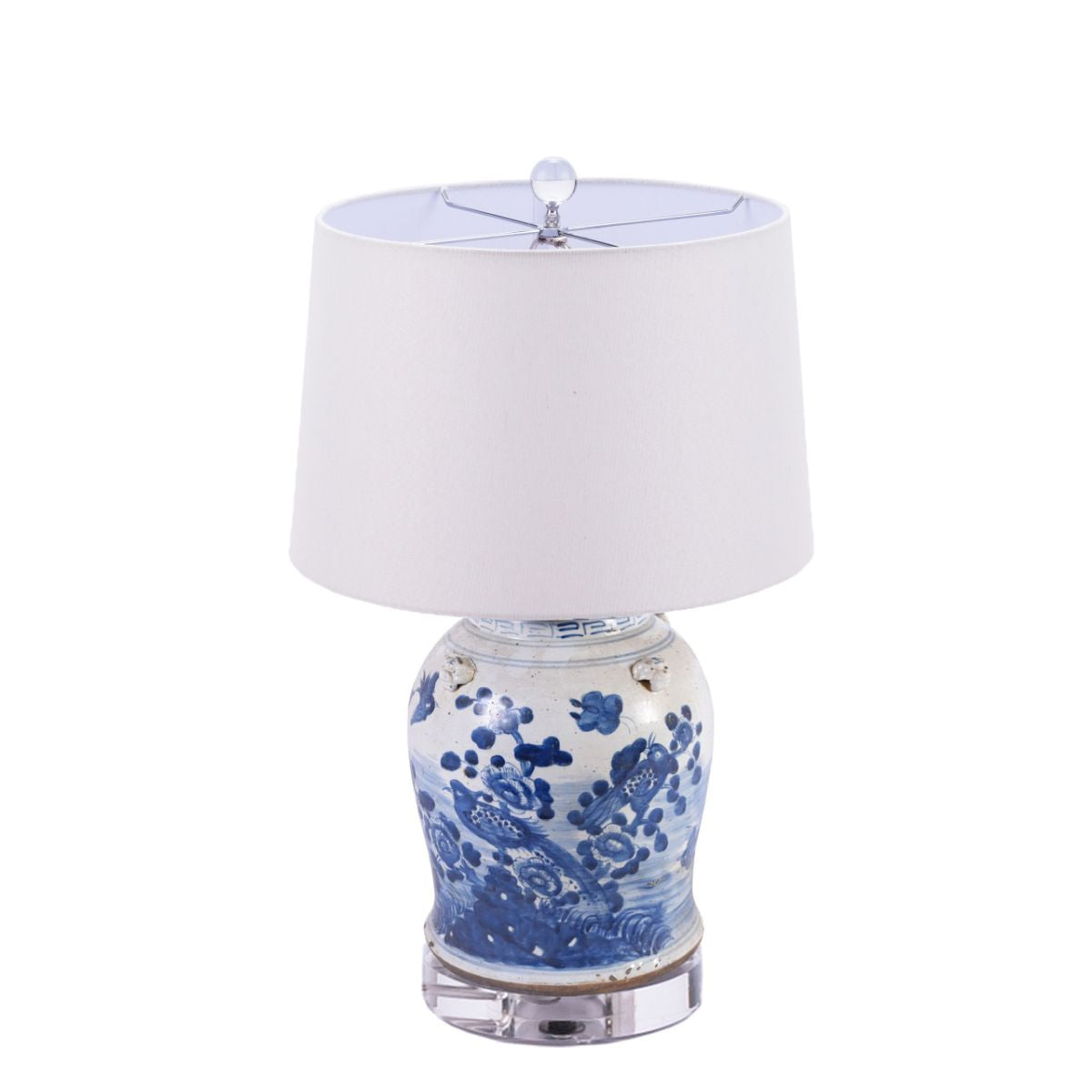 Legend of Asia Lighting Legend of Asia Lamp Vintage Flower Bird Jar Acrylic Cap Acrylic Base