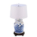 Legend of Asia Lighting Legend of Asia Lamp Vintage Flower Bird Jar Wood Base