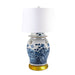 Legend of Asia Lighting Legend of Asia Lamp Vintage Large Flower Bird Temple Jar Goldleaf Base