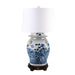 Legend of Asia Lighting Legend of Asia Lamp Vintage Large Flower Bird Temple Jar Wood Base