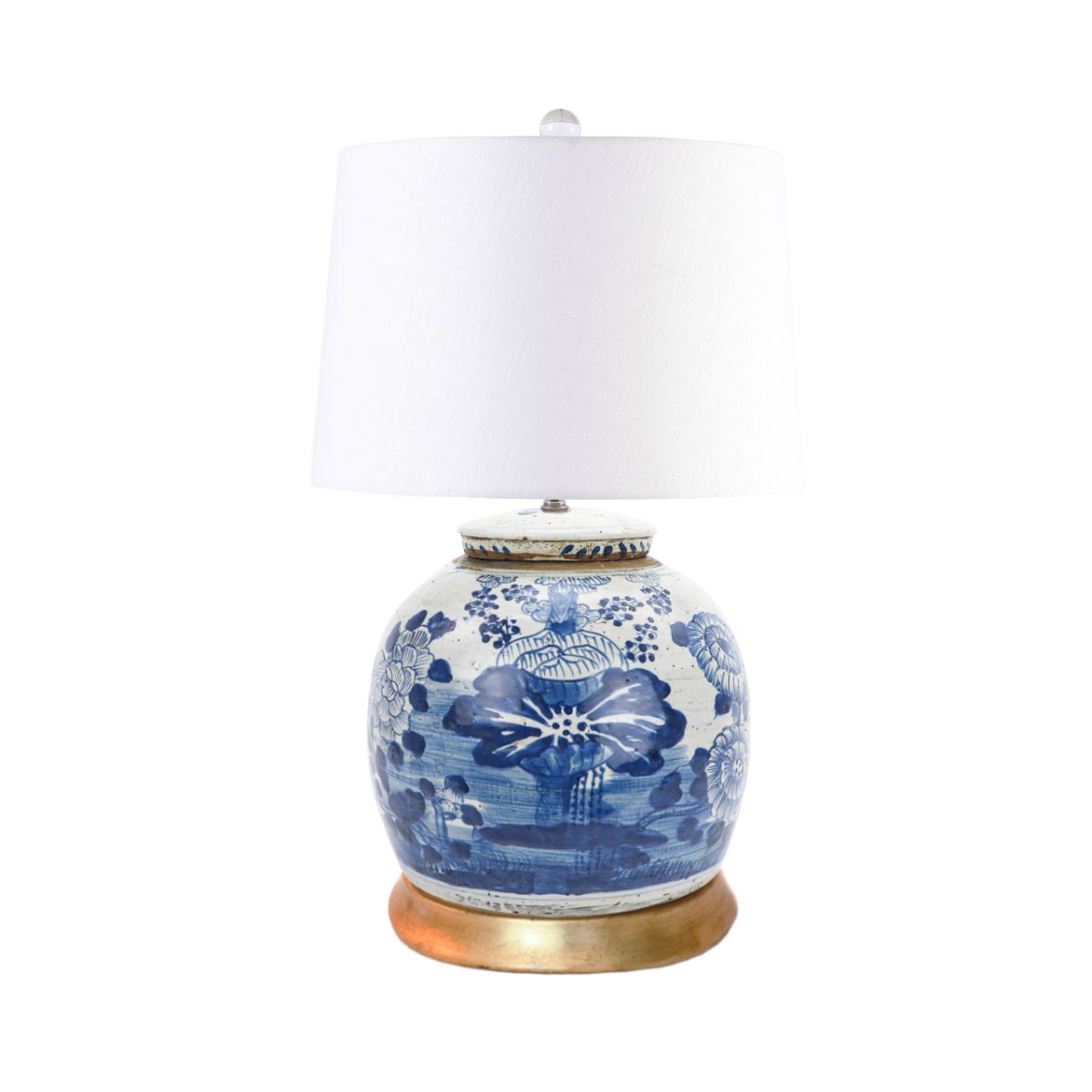 Legend of Asia Lighting Legend of Asia Lamp Vintage Large Ming Jar Four Season Goldleaf Base