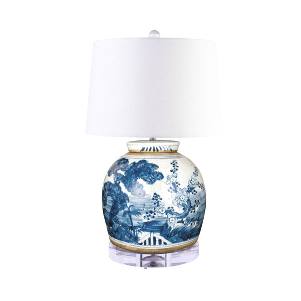 Legend of Asia Lighting Legend of Asia Lamp Vintage Small Ming Jar Enchanted Children Motif Acrylic Base