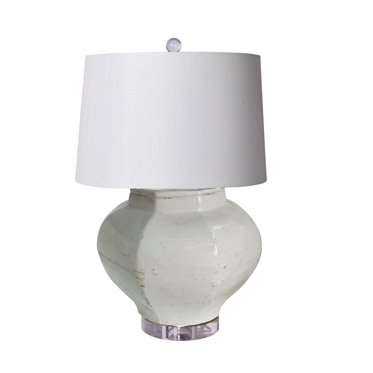 Legend of Asia Lighting Legend of Asia Lamp White Crackle Octagonal Jar