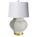Legend of Asia Lighting Legend of Asia Lamp White Crackle Octagonal Jar Gold Base