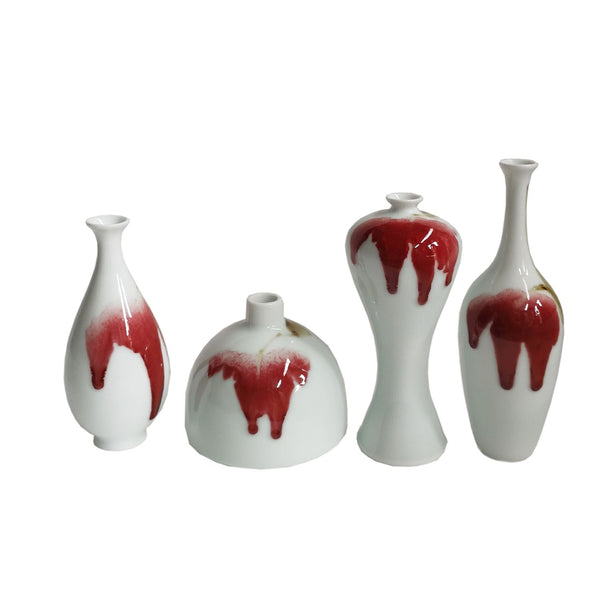 Legend of Asia Home Legend of Asia Lang Red Set of 4 Bud Vases