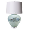 Legend of Asia Lighting Legend of Asia Large Cone Blue & White Fish Jar Table Lamp Lucite Base