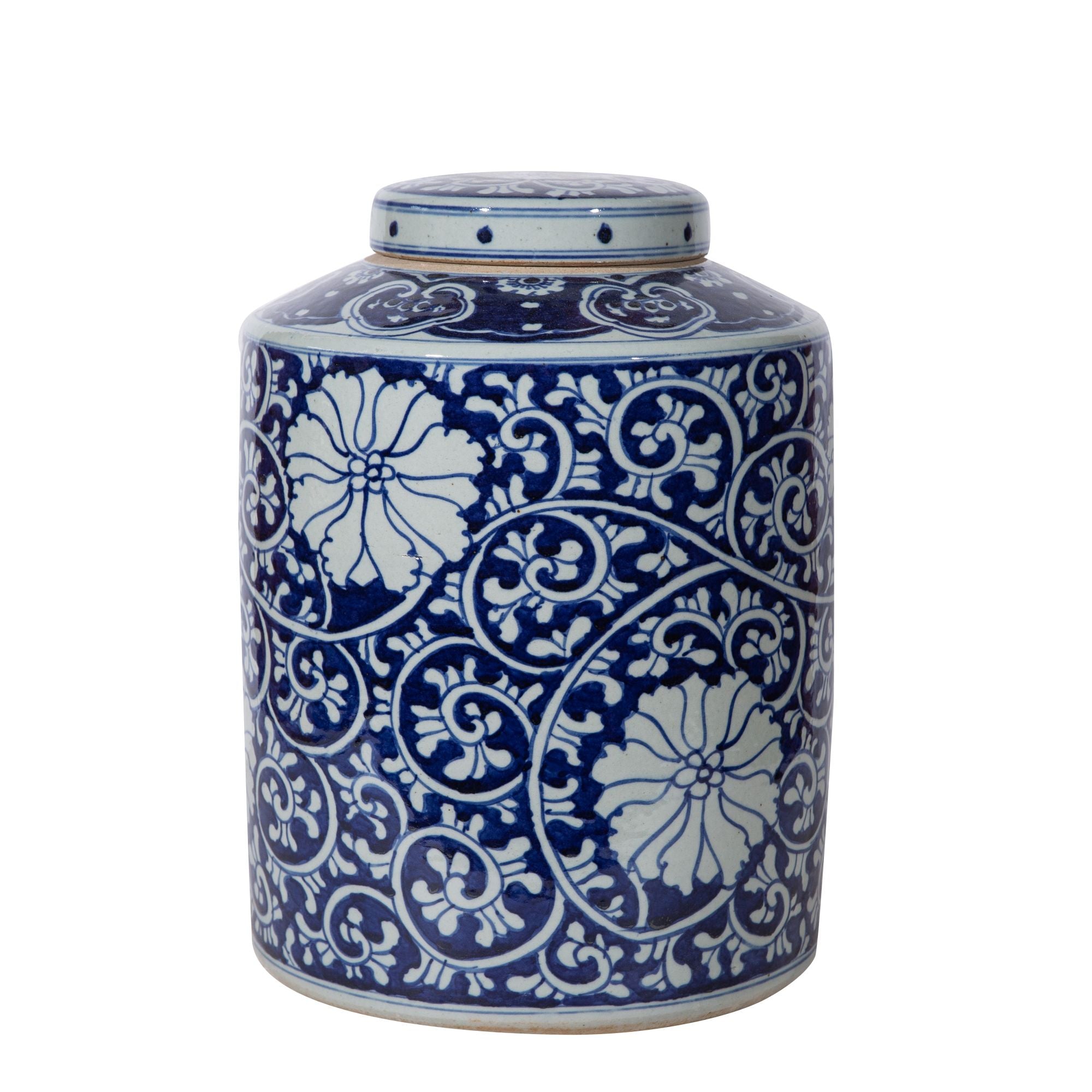 Legend of Asia Home Decor Legend of Asia Large Dynasty Tea Jar Twisted Lotus