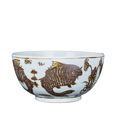 Legend of Asia Home Legend of Asia Large Rusty Brown Fish Bowl - CLOSEOUT