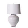 Legend of Asia Lighting Legend of Asia Large White Crackle Cone Shaped Jar Lamp