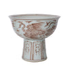 Legend of Asia Home Decor Legend of Asia Maroon Red Pheonix Mortif Serving Bowl Tall Base