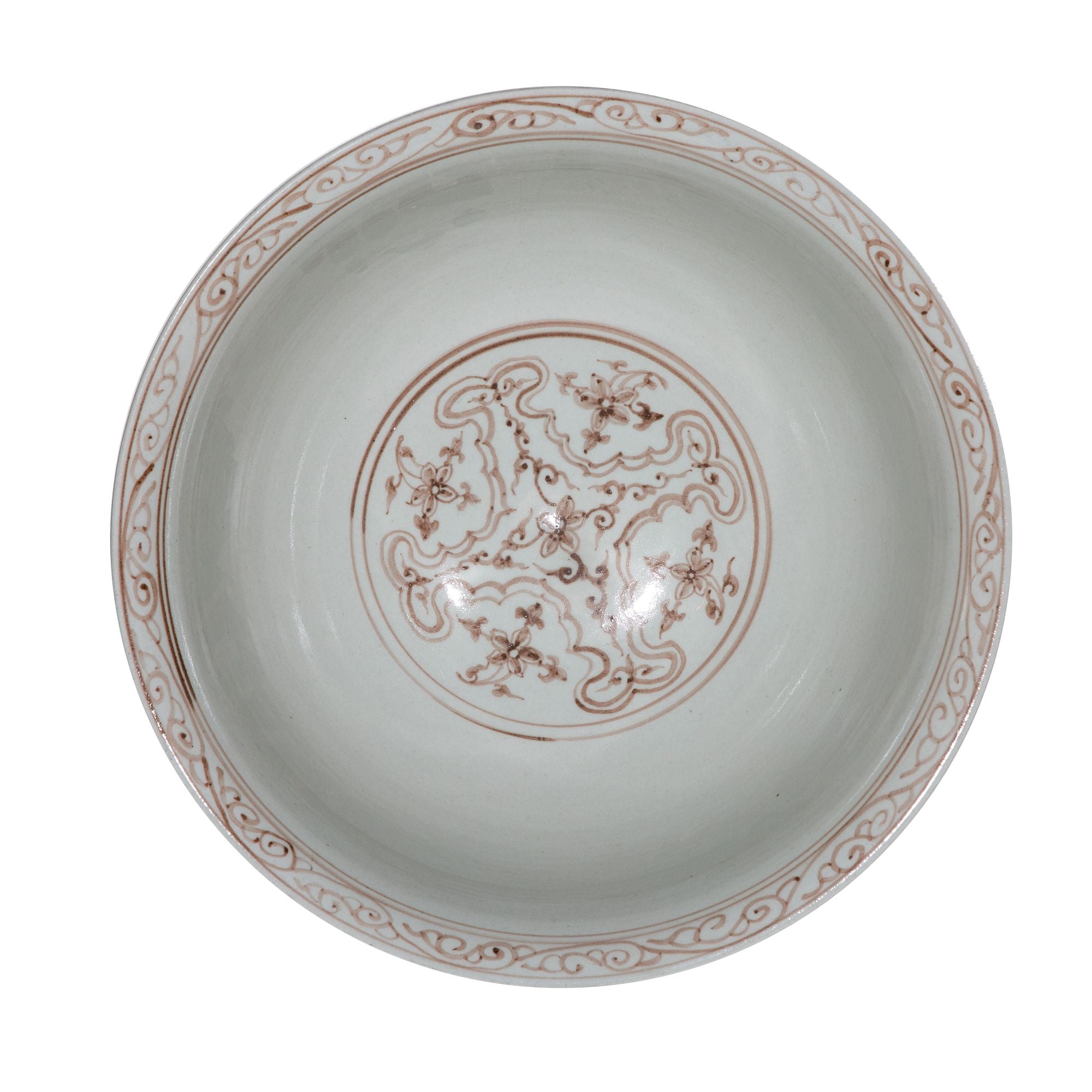 Legend of Asia Home Decor Legend of Asia Maroon Red Pheonix Mortif Serving Bowl Tall Base