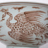Legend of Asia Home Decor Legend of Asia Maroon Red Pheonix Mortif Serving Bowl Tall Base