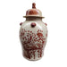 Legend of Asia Home Decor Legend of Asia Maroon Red Vintage Temple Jar Plum Lily Pad Motif - Small
