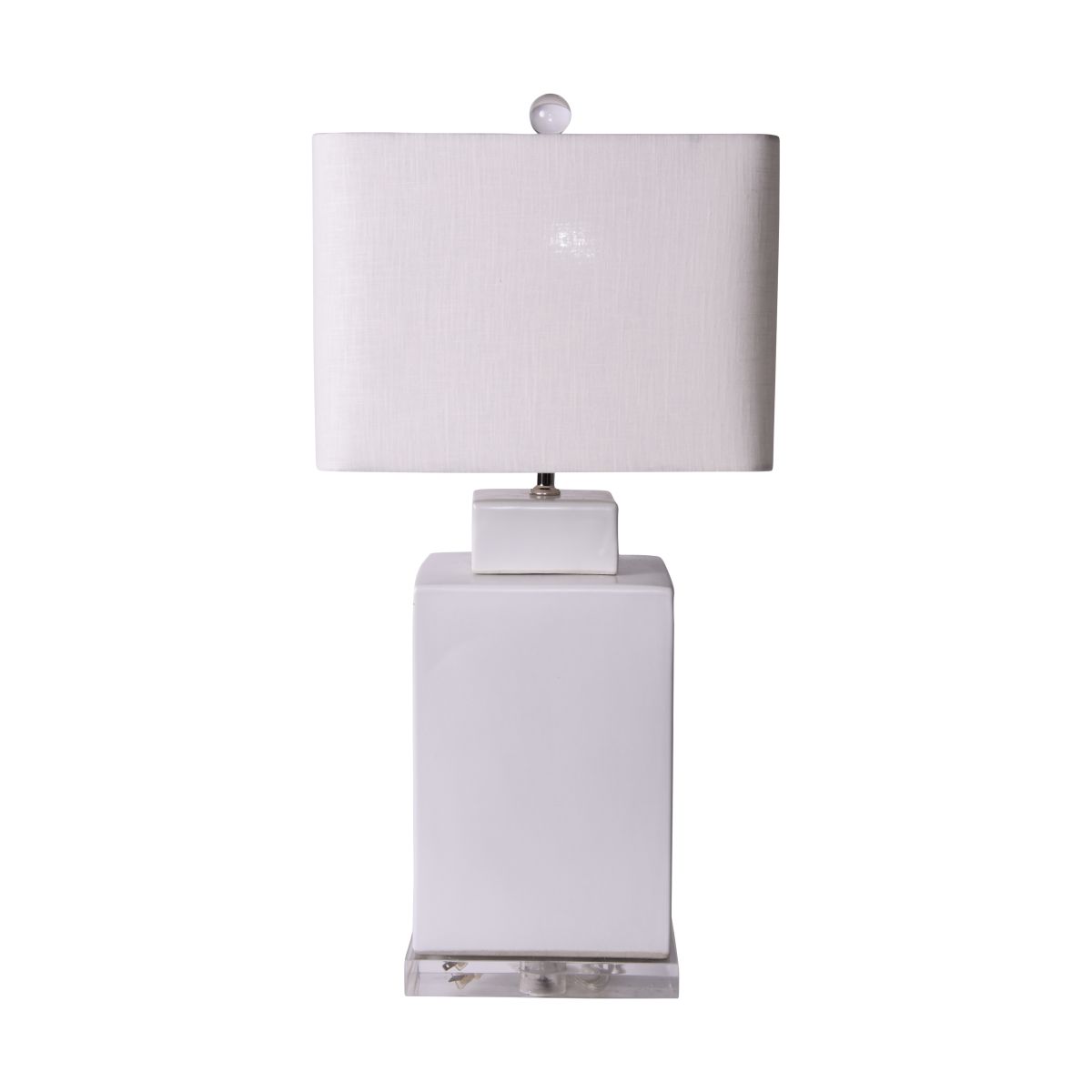 Legend of Asia Lighting Legend of Asia Matte White Square Tea Jar Lamp