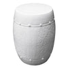 Legend of Asia Home Legend of Asia Medallion Stool Carved Lotus Motif - White