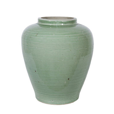 Legend of Asia Home Decor Legend of Asia Mint Green Crackle Wide Shoulder Jar