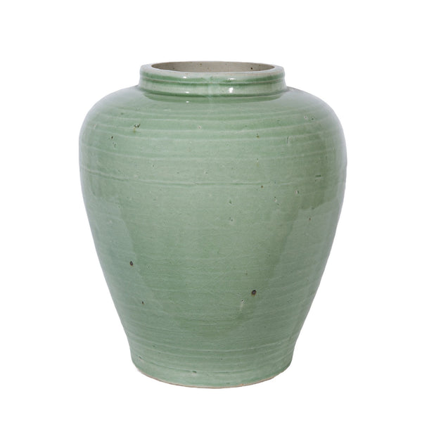 Legend of Asia Home Decor Legend of Asia Mint Green Crackle Wide Shoulder Jar