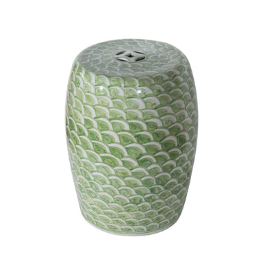 Legend of Asia Home Decor Legend of Asia Mint Green Fish Scale Porcelain Garden Stool