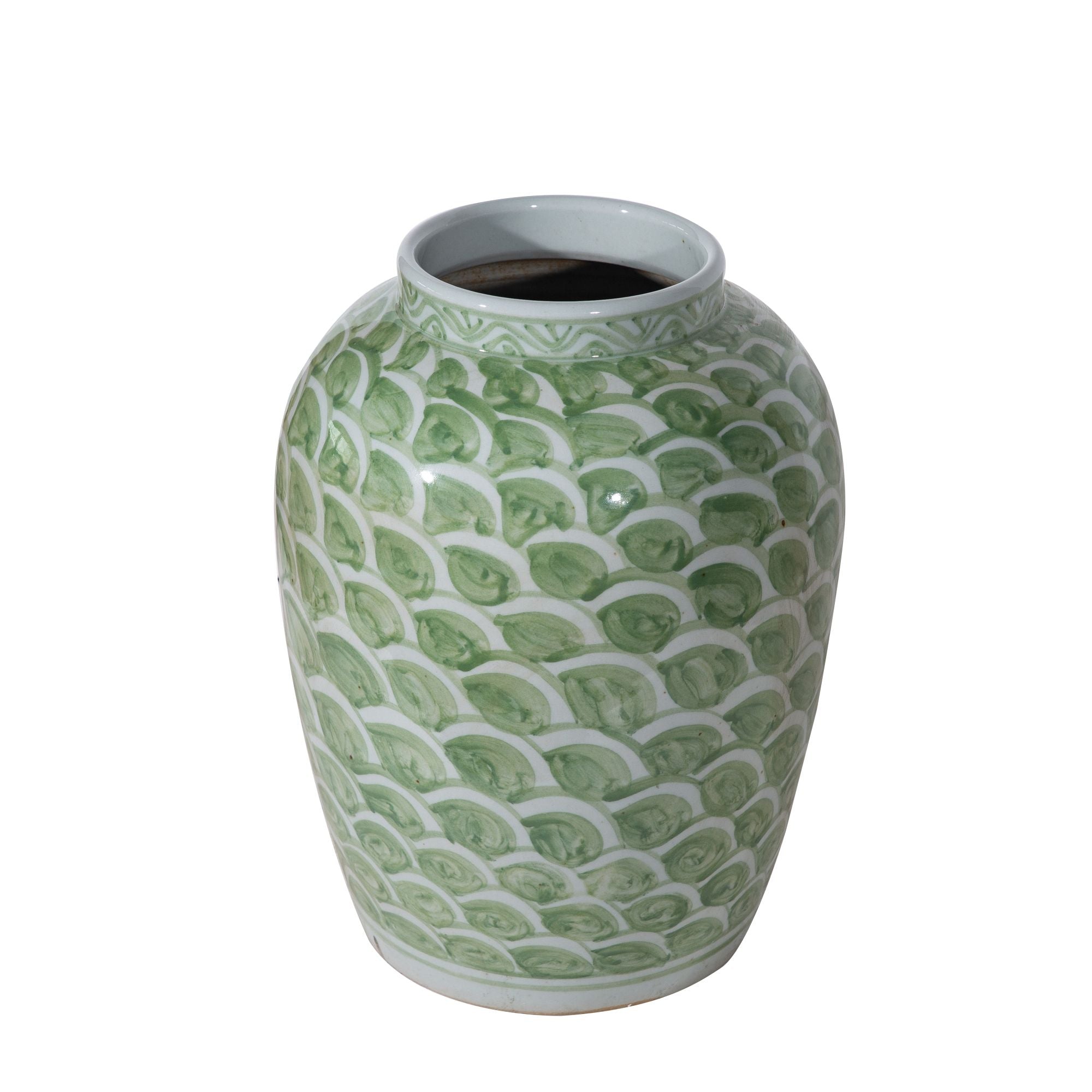Legend of Asia Home Decor Legend of Asia Mint Green Fish Scale Porcelain Jar