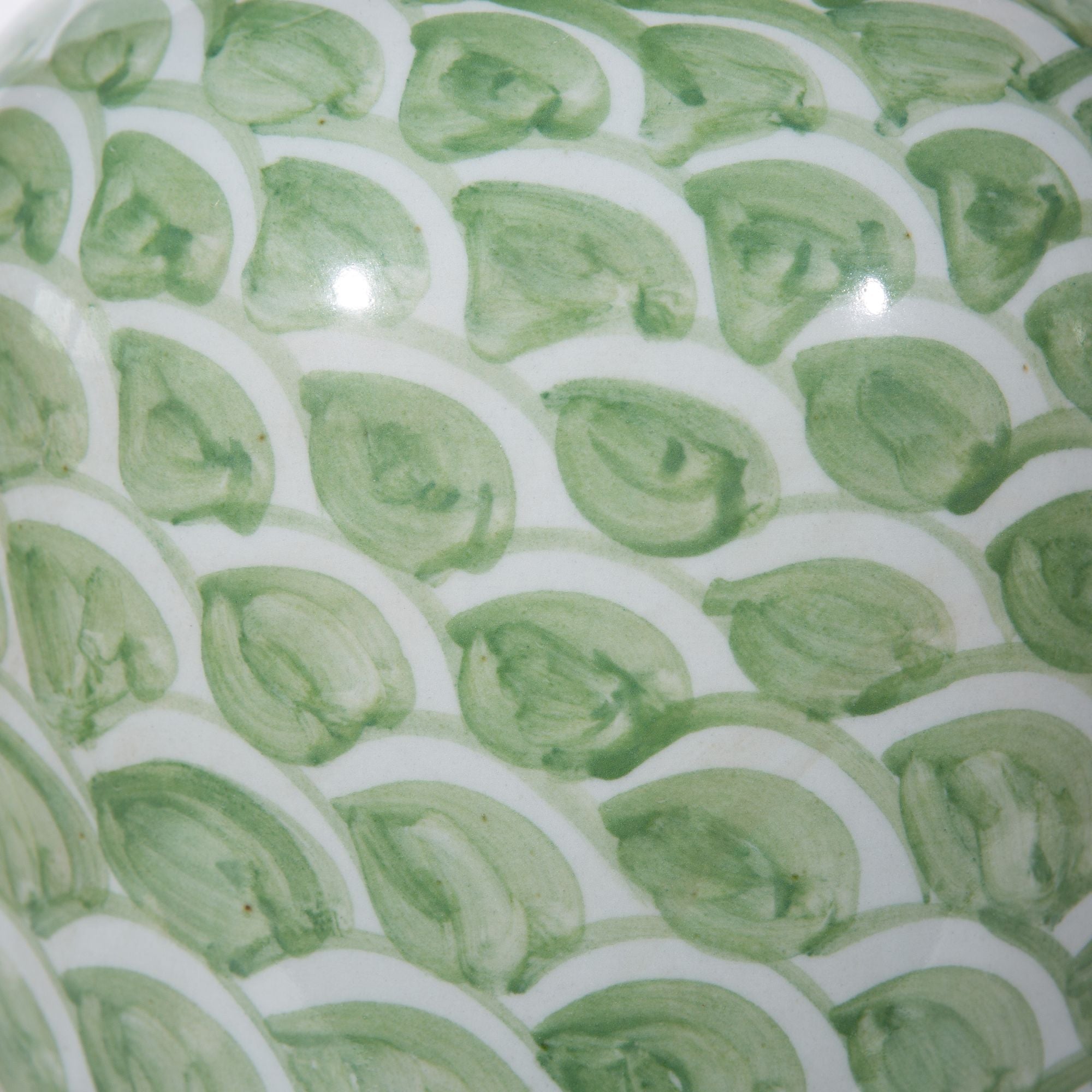 Legend of Asia Home Decor Legend of Asia Mint Green Fish Scale Porcelain Jar
