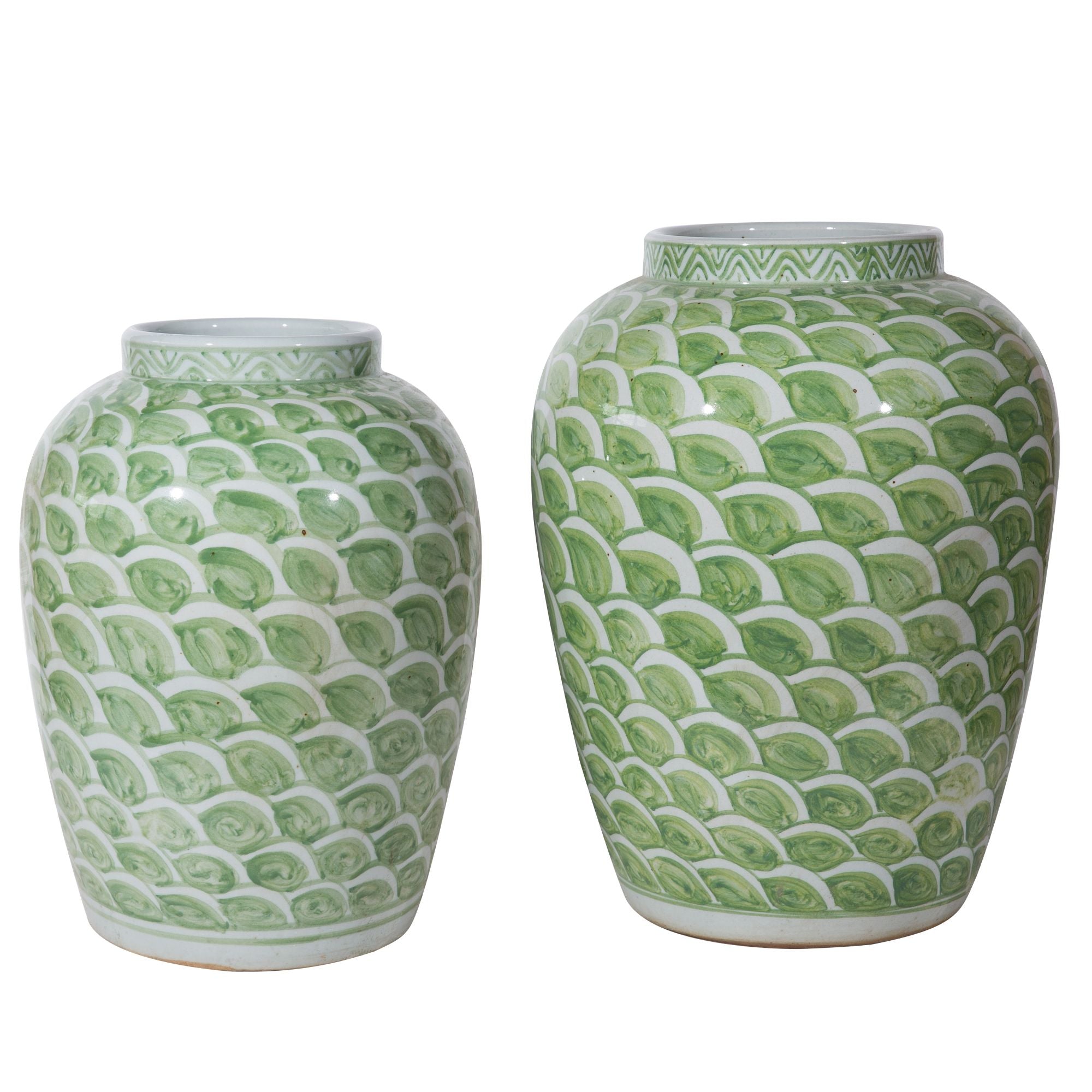 Legend of Asia Home Decor Legend of Asia Mint Green Fish Scale Porcelain Jar