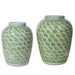 Legend of Asia Home Decor Legend of Asia Mint Green Fish Scale Porcelain Jar