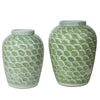 Legend of Asia Home Decor Legend of Asia Mint Green Fish Scale Porcelain Jar