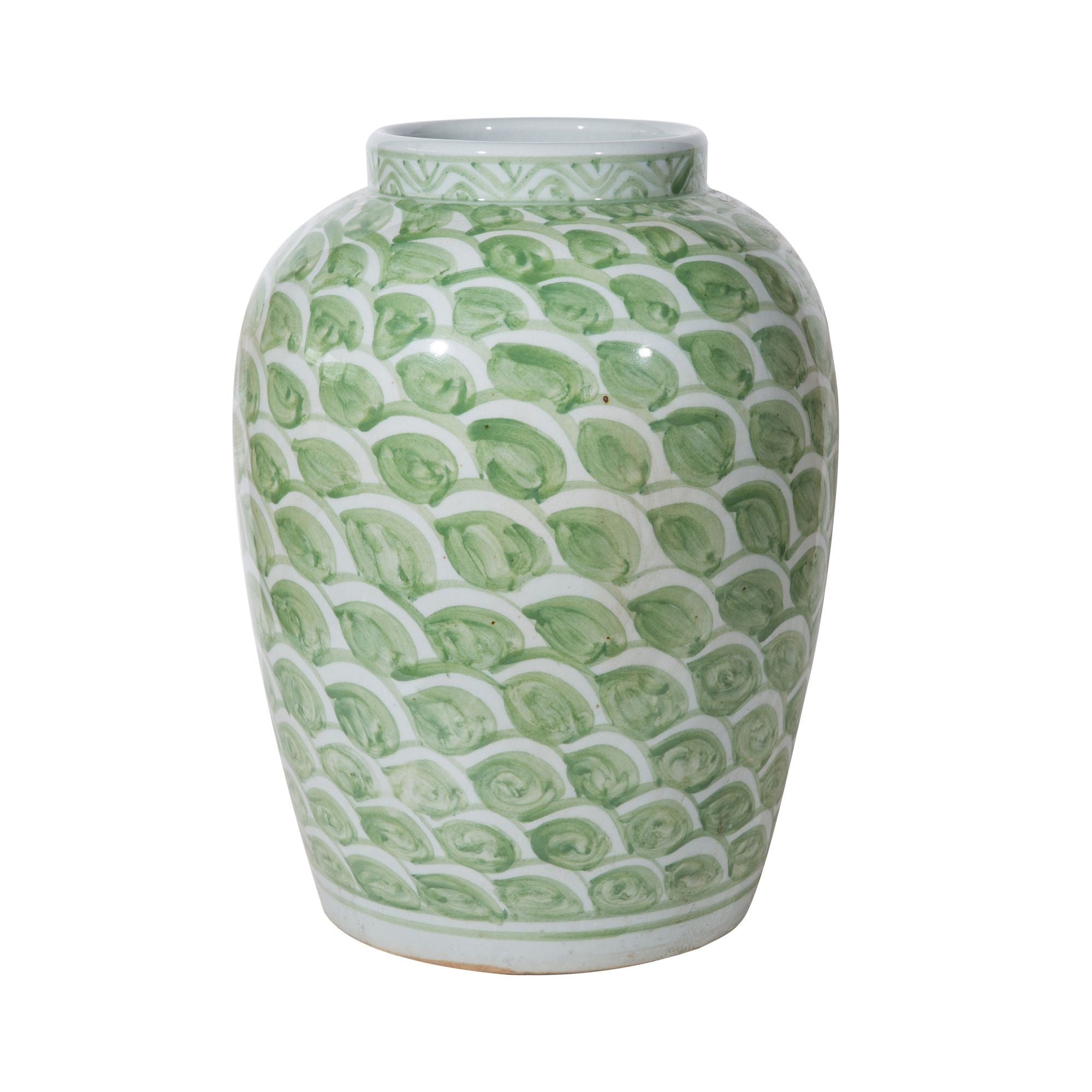 Legend of Asia Home Decor Legend of Asia Mint Green Fish Scale Porcelain Jar - Small