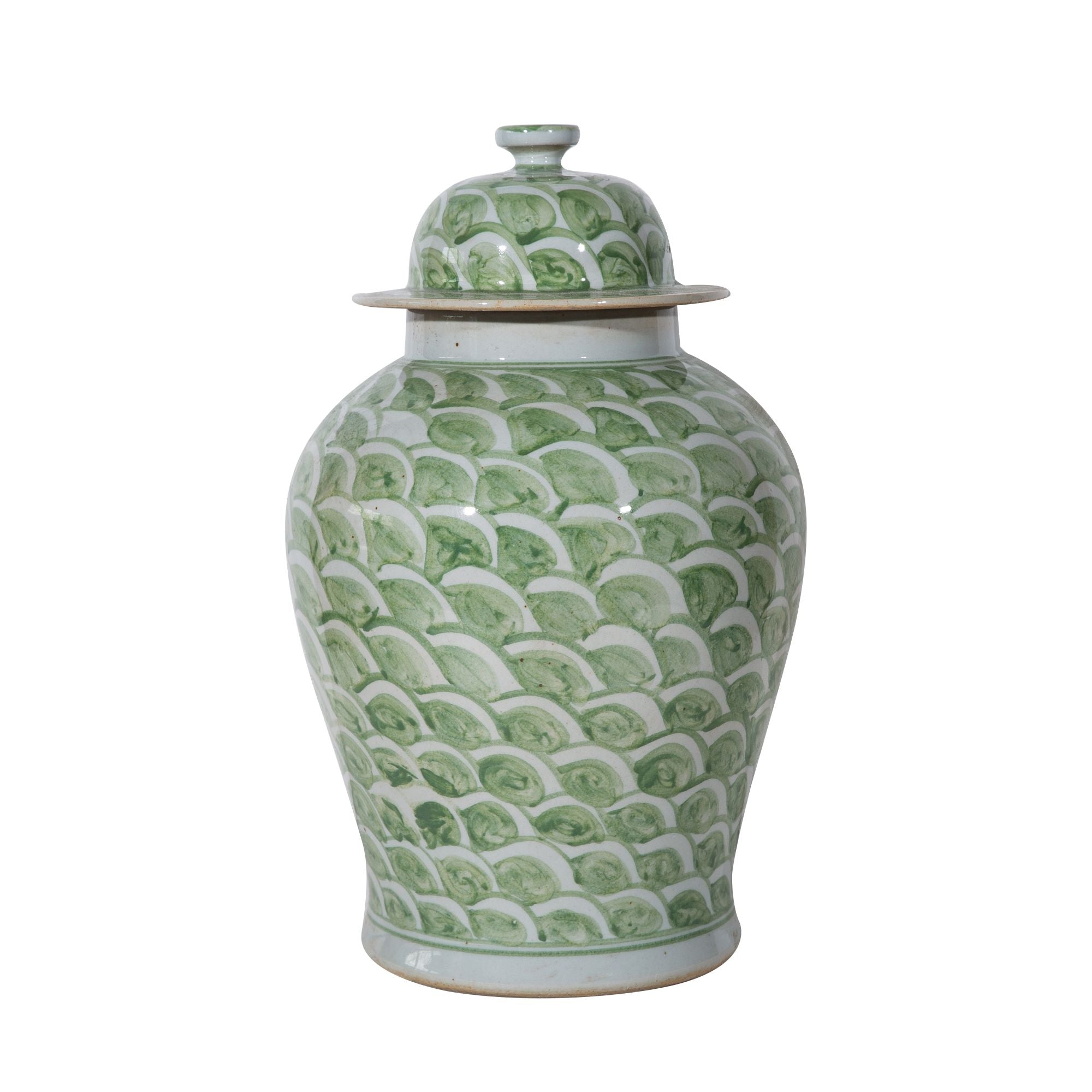 Legend of Asia Home Decor Legend of Asia Mint Green Fish Scale Temple Jar Large - Small