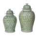 Legend of Asia Home Decor Legend of Asia Mint Green Fish Scale Temple Jar Large - Small