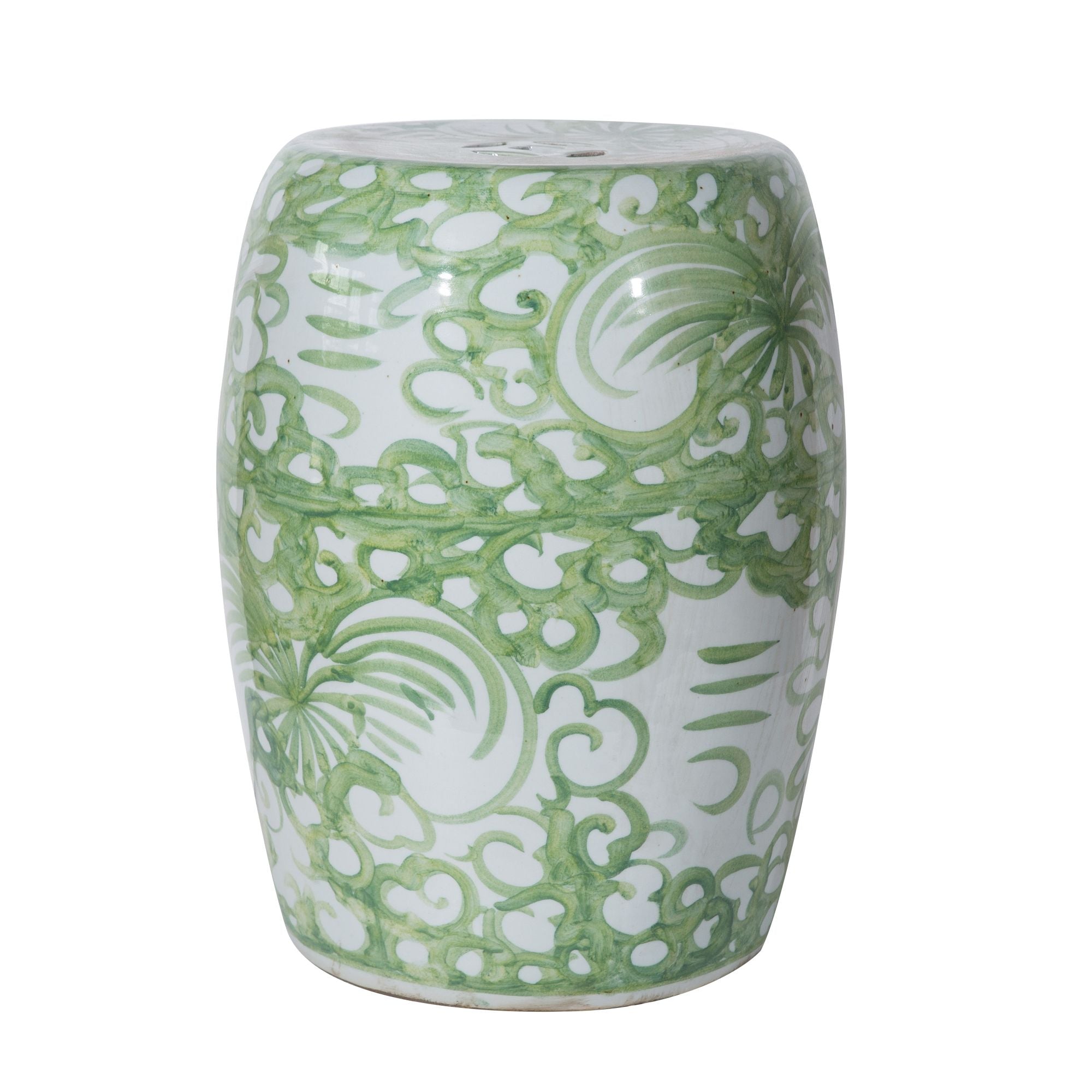 Legend of Asia Home Decor Legend of Asia Mint Green Garden Stool Twist Flower