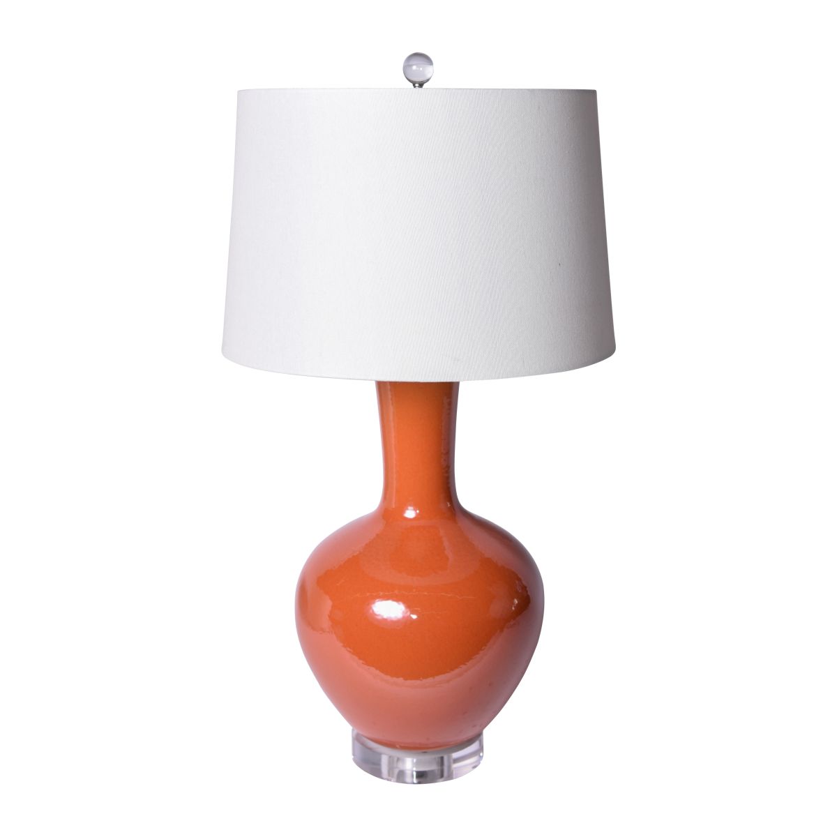 Legend of Asia Lighting Legend of Asia Orange Crackle Globular Vase Table Lamp