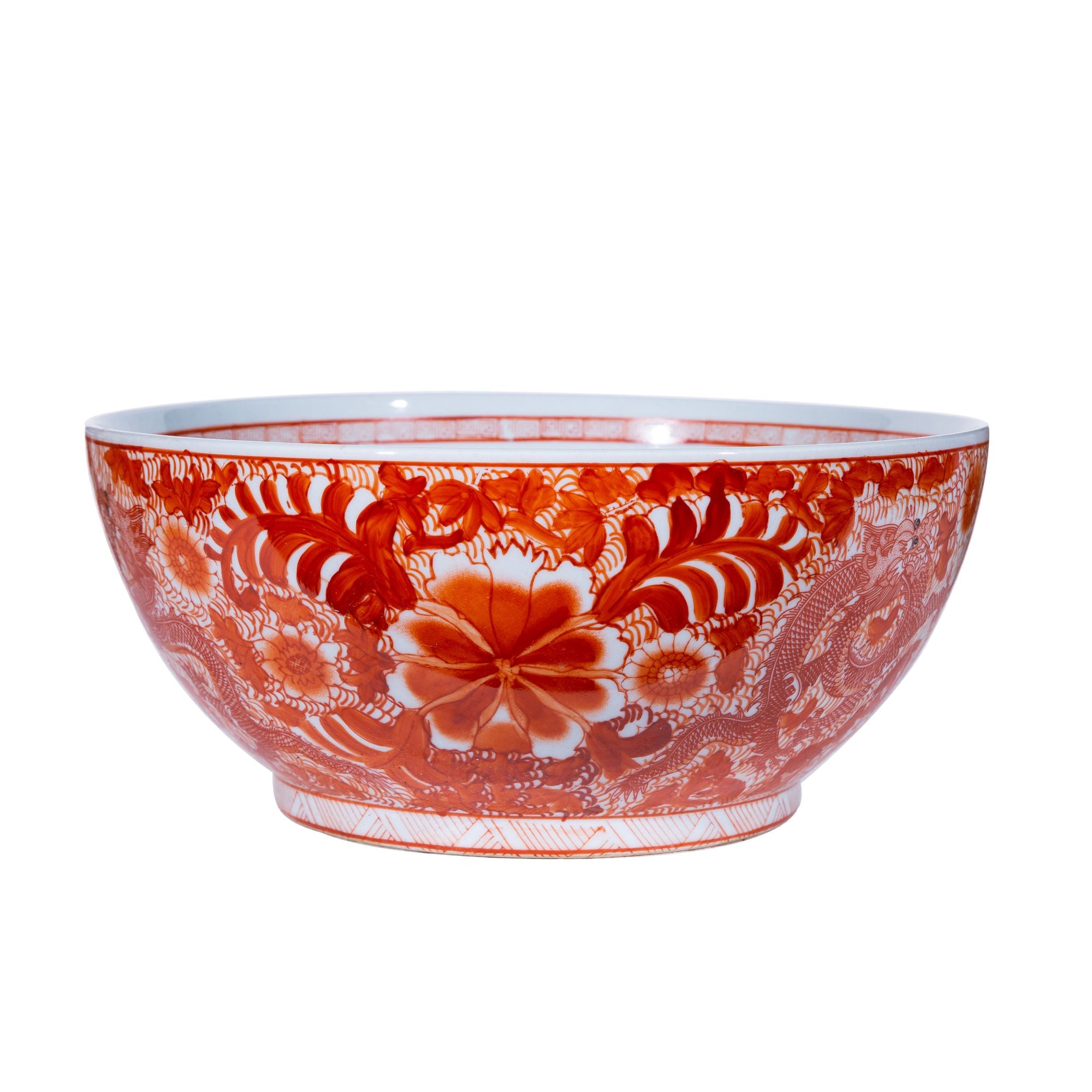 Legend of Asia Home Decor Legend of Asia Orange Dragon Flower Bowl