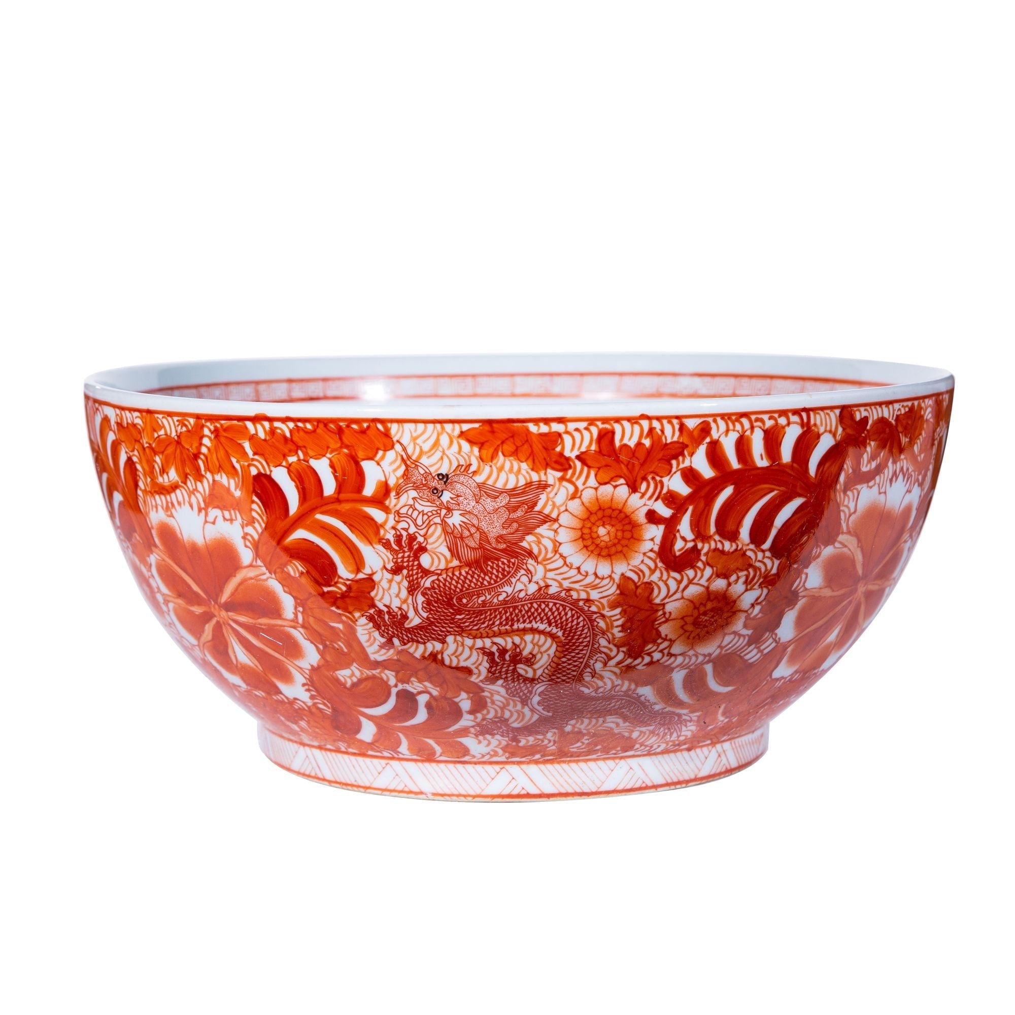 Legend of Asia Home Decor Legend of Asia Orange Dragon Flower Bowl
