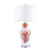 Legend of Asia Lighting Legend of Asia Red Coral Lamp Temple Jar Shape