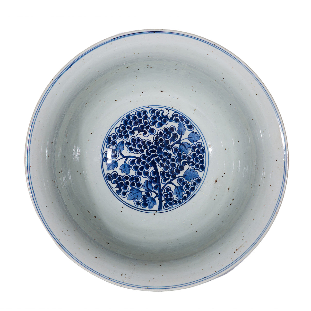 Legend of Asia Home Legend of Asia Rustic Blue And White Bowl Grape Vine Motif
