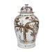 Legend of Asia Home Decor Legend of Asia Rustic Brown Magpie On Treetop Porcelain Temple Jar - Large