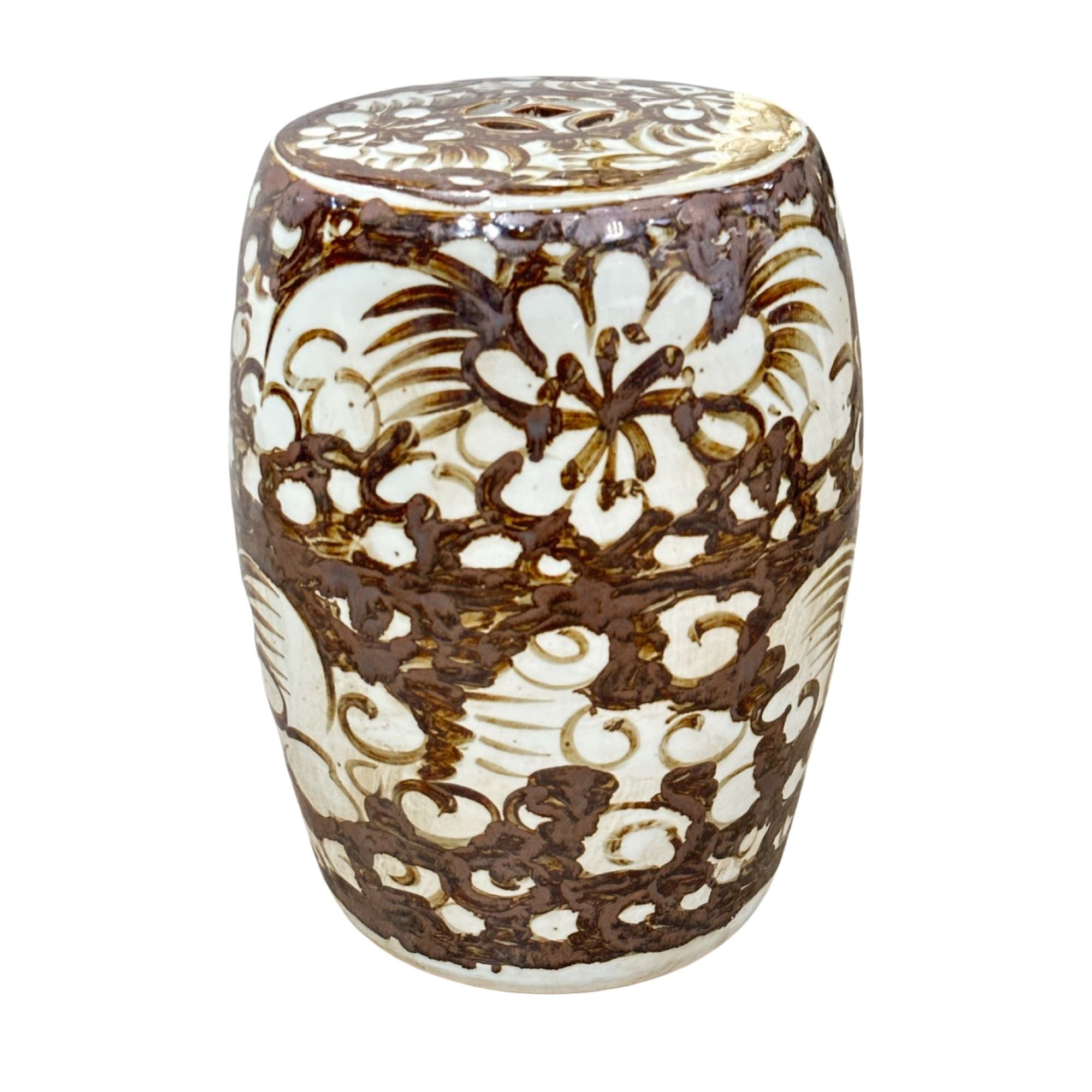 Rustic Asia Legend of Asia Rustic Brown Porcelain Garden Stool | Unique Decor ...